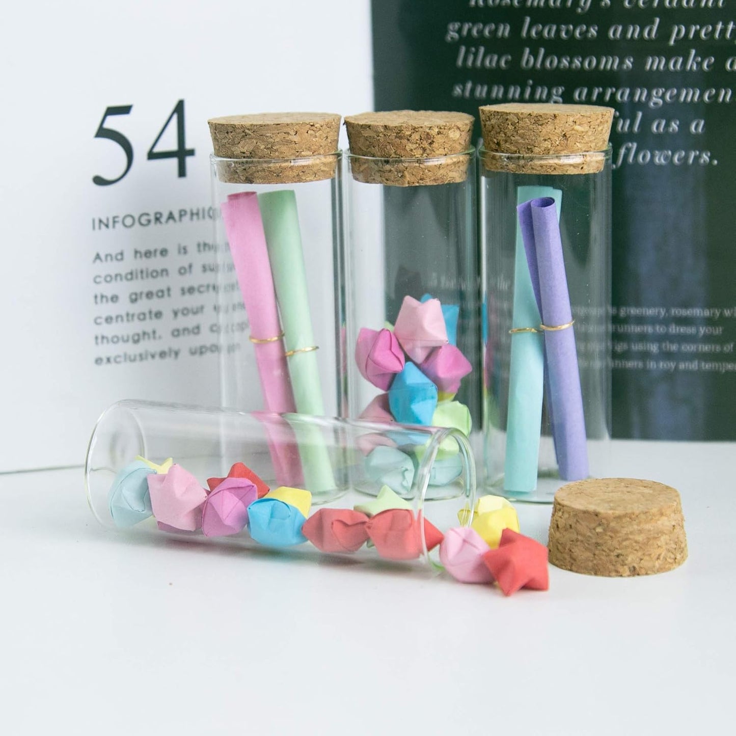 50 x Glasflaschen mit Korken, 50 / 40ml