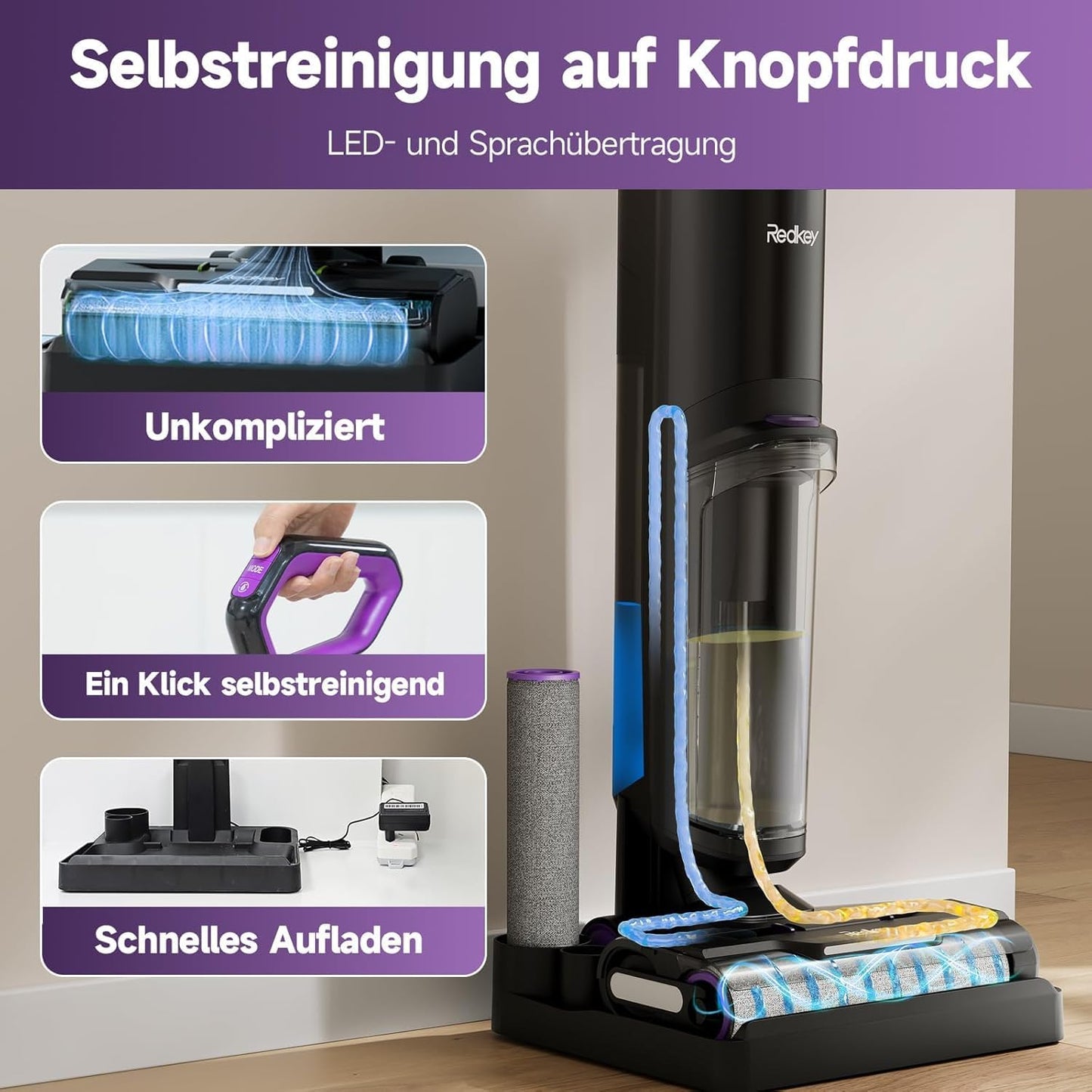 W15 Akku-Wischsauger mit Selbstreinigung, W15
