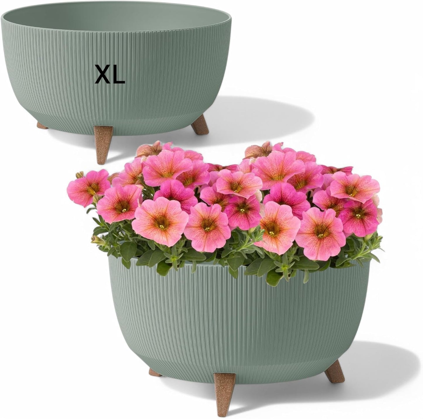 Blumentopf Schale, Grün XL - 47 cm