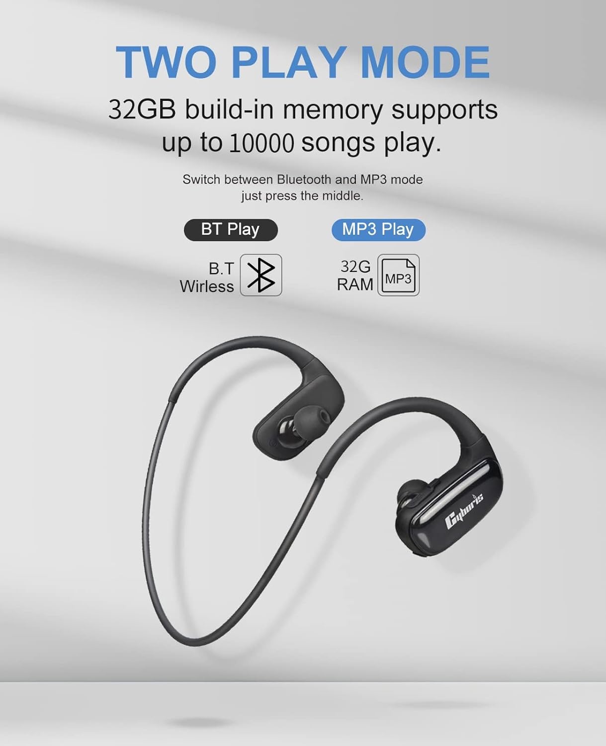 MP3-Player Bluetooth Sportkopfhörer IPX7 wasserdicht, Rot