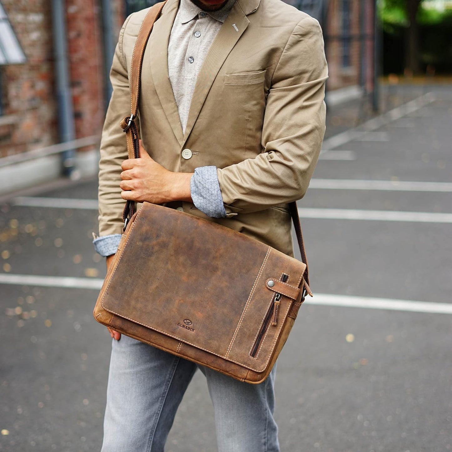 Ledertasche mit Laptop Fach, Dylan Vintage