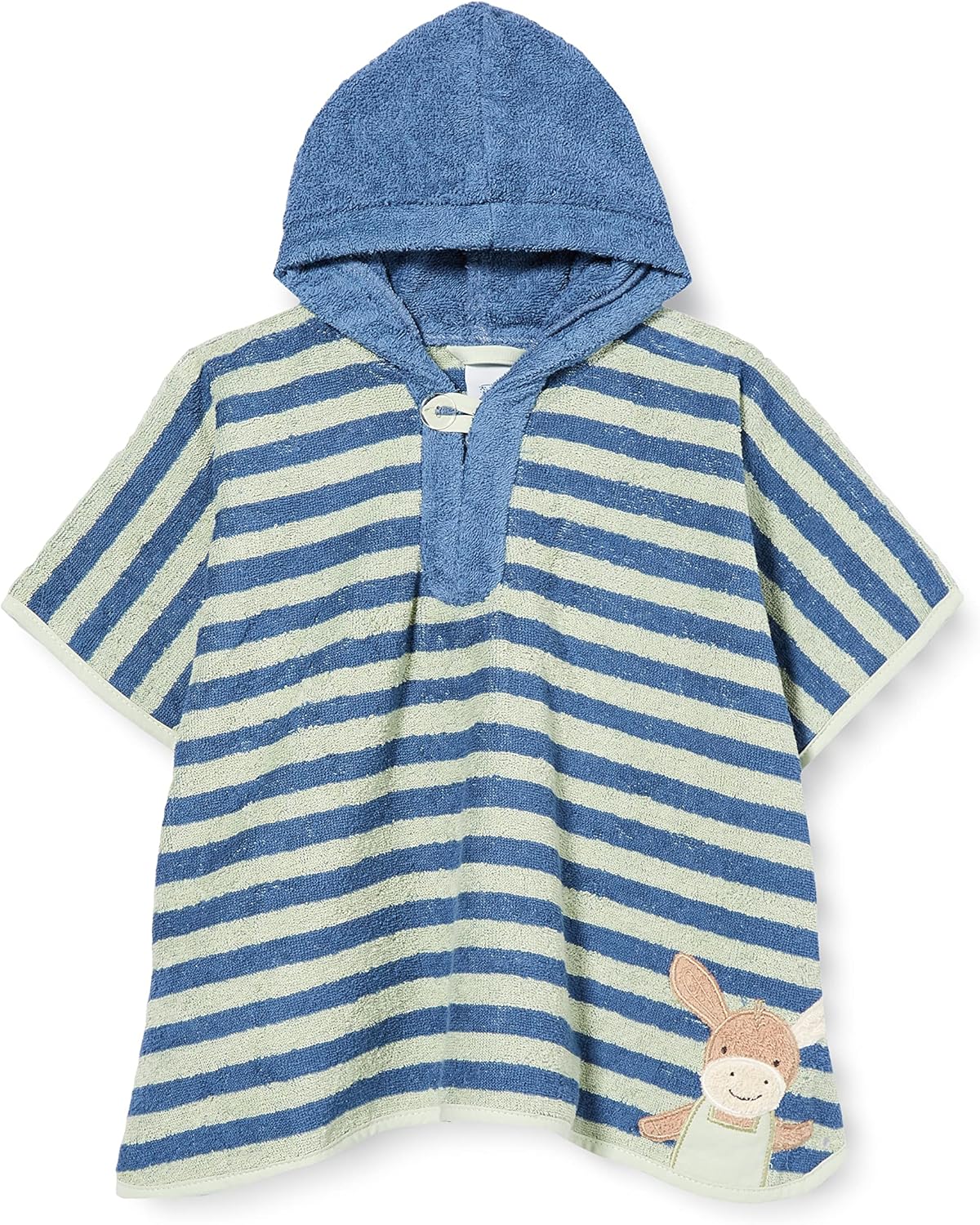 Baby Poncho Emmilius mit Kapuze, Einheitsgröße mittelblau