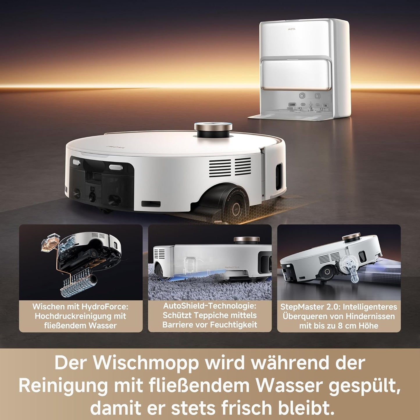 Z60 Ultra Roller Komplett-Saugroboter mit Wischfunktion, Z60 Ultra White