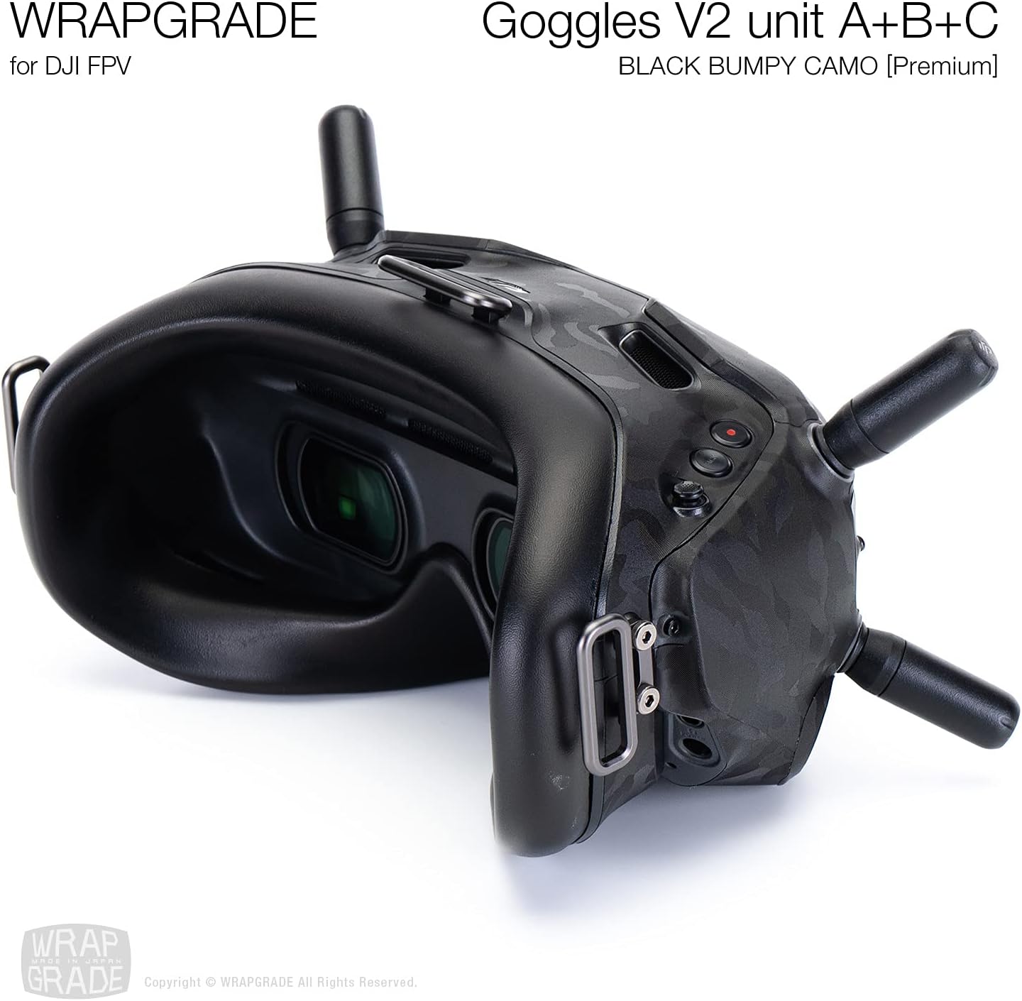 Schutzfolie für DJI FPV Goggles V2, Black Bumpy Camo