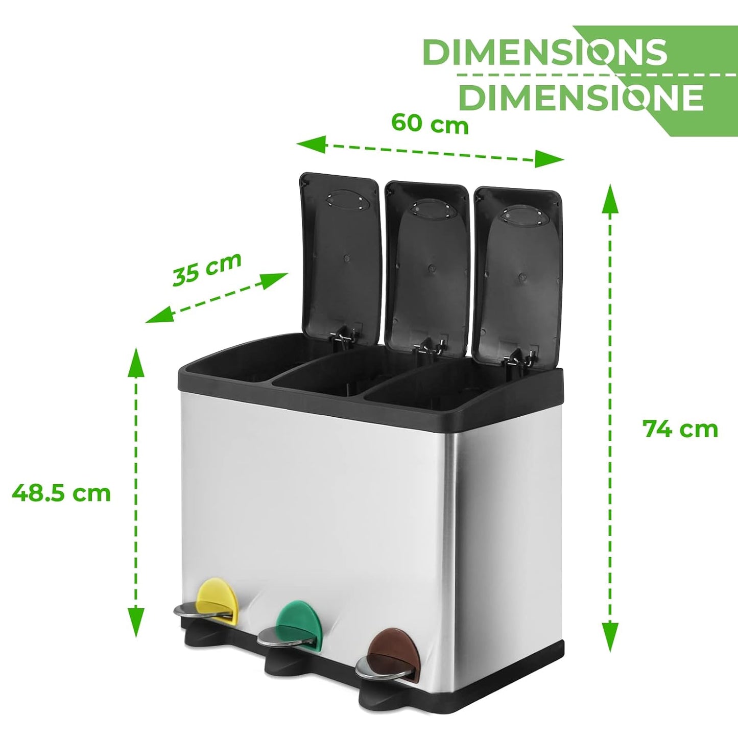 Mülltrennsystem MLMR (3x15L), 45 Liter (3 x 15L)