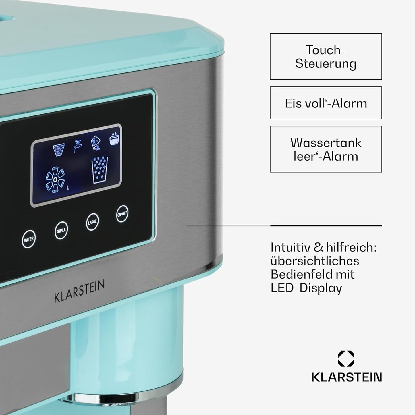 Kompakte Eiswürfelmaschine für Haushalt und Büro, Babyblau