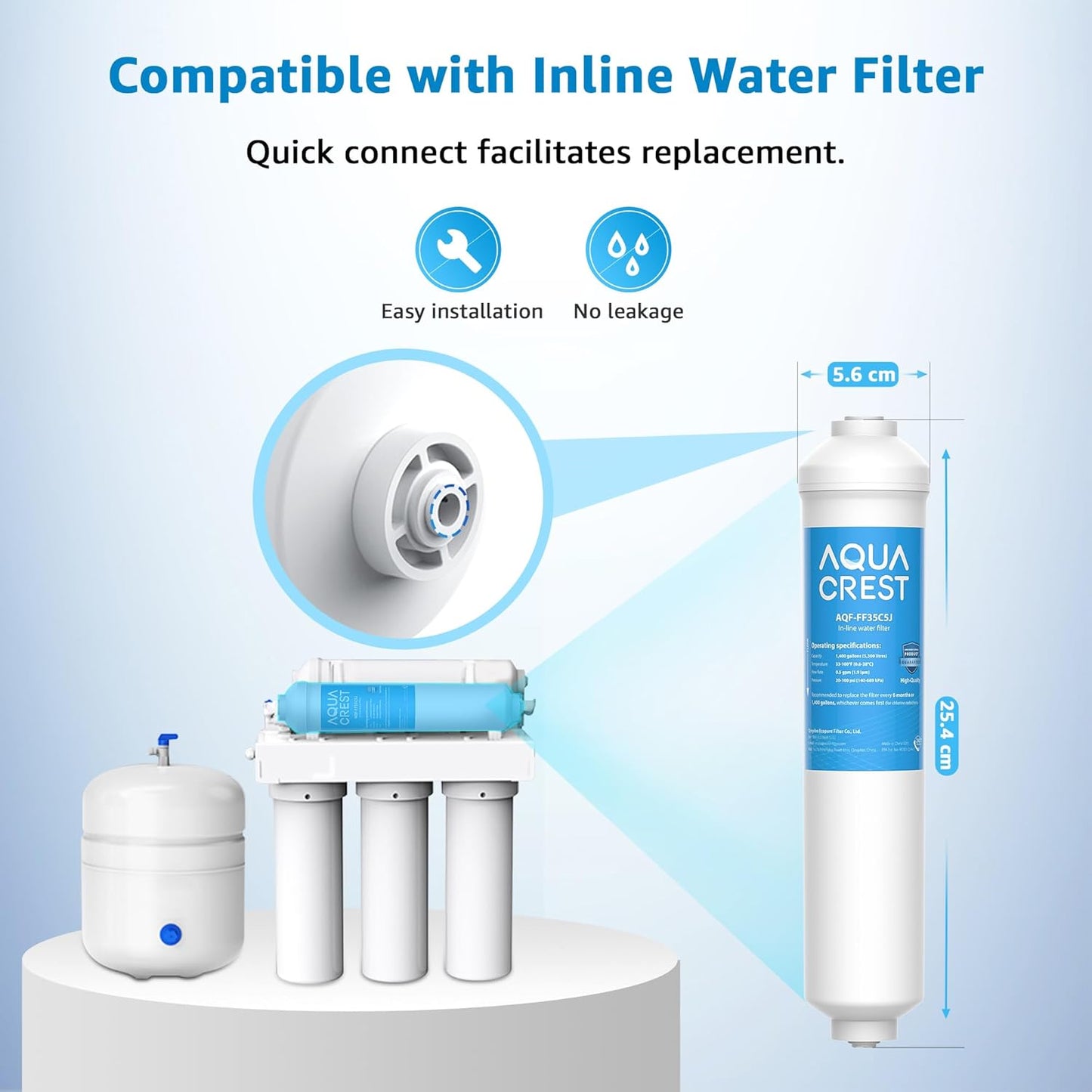 3-teiliges Wasserfilter-Set für Kühlschränke, 3 Stück (1er Pack)