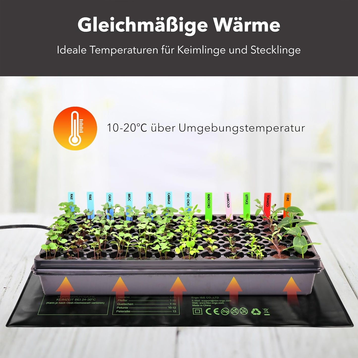 Pflanzen Heizmatte für Sämlinge und Samen, 1x Heizmatte