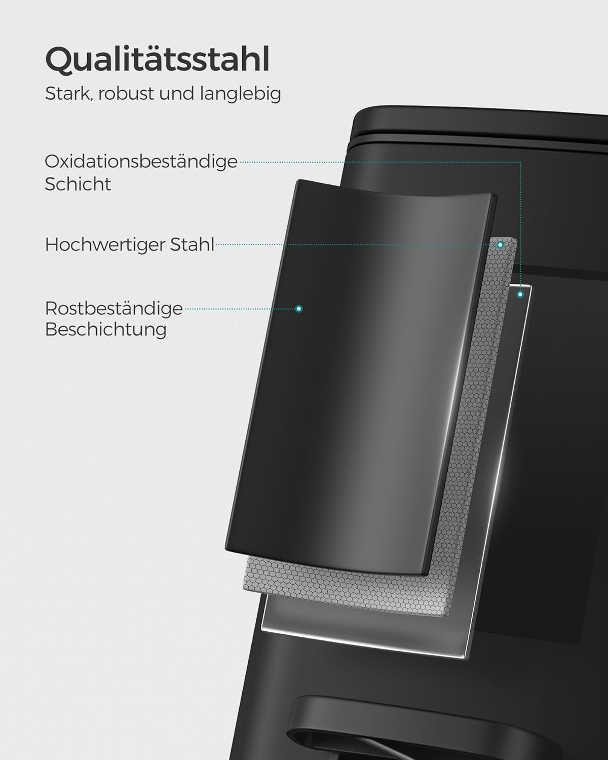 Kosmetikeimer mit Softclose, Schwarz 8 L