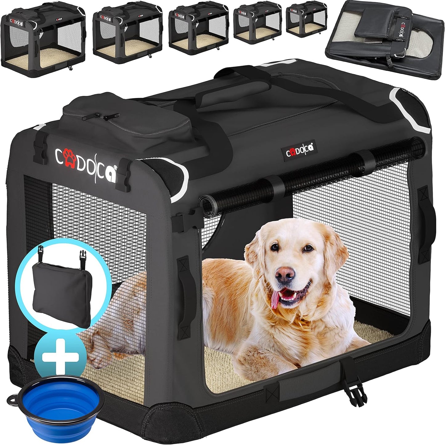 Hundetransportbox, L 101 x B 70 x H 70 cm Anthrazit