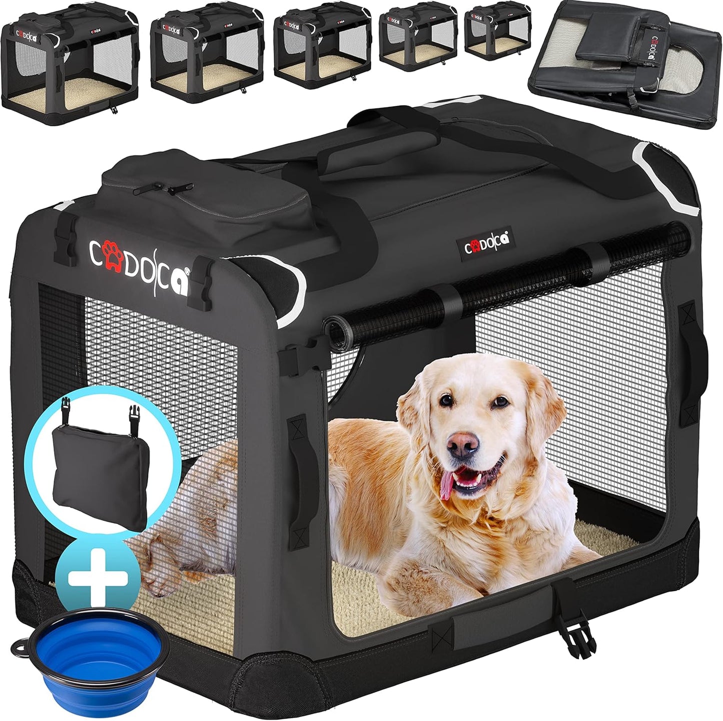Hundetransportbox, L 60 x B 42 x H 44 cm Anthrazit