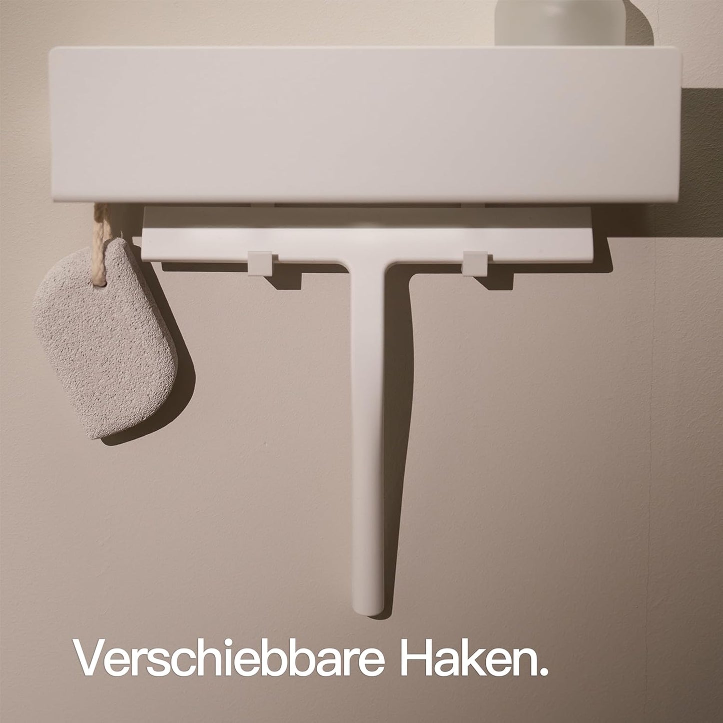 Duschregal ohne Bohren, 30 cm Matt Weiss