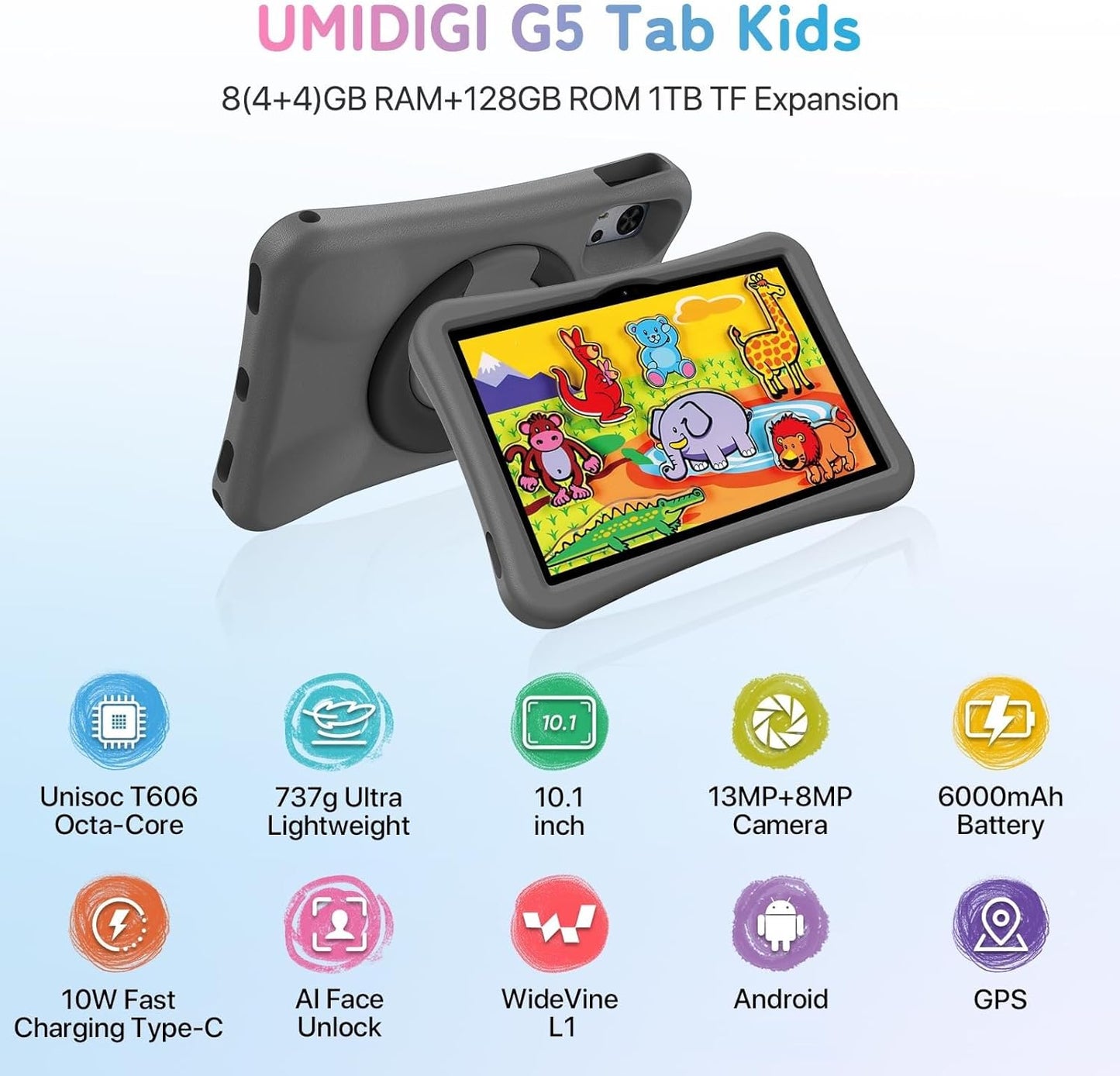 Kinder-Tablet mit Elterlicher Kontrolle, grün