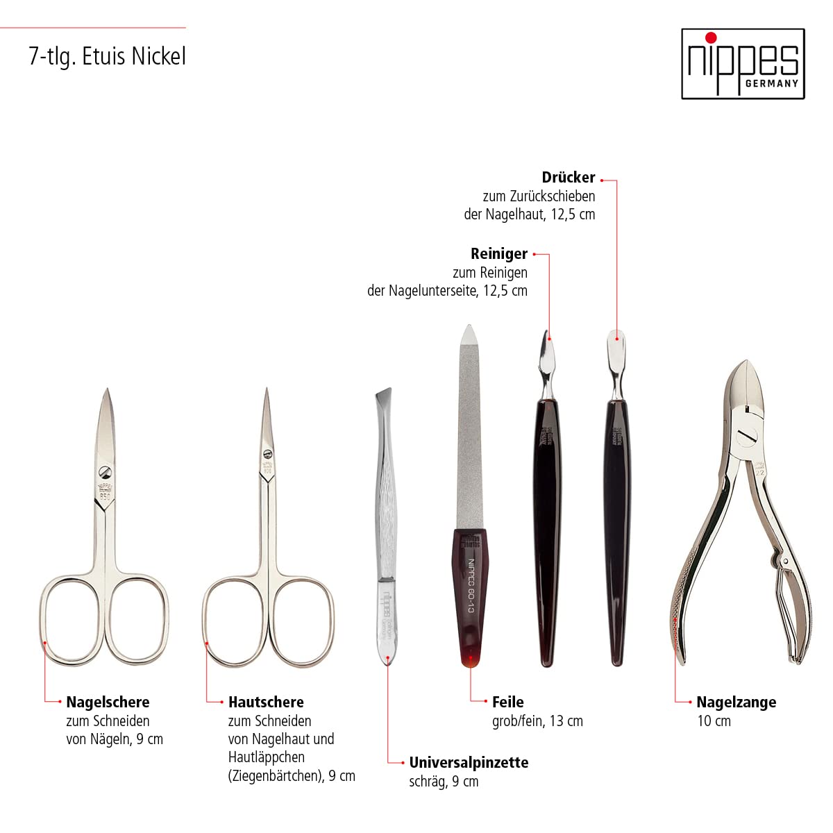 7-teiliges Maniküren-Set "Seam", 7-teilig