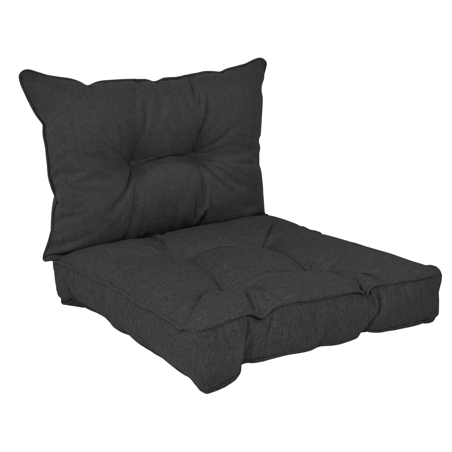 Loungekissen-Set für Stuhl & Rattanmöbel (2-teilig), Anthrazit 2er Set (50x50 + 50x40)