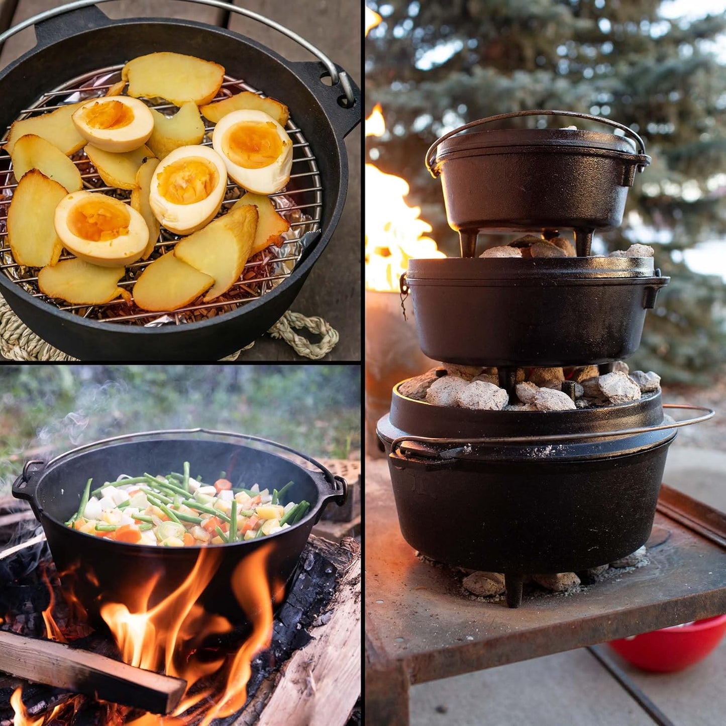 Dutch Oven Set (4l) mit Untersetzer und Deckelheber