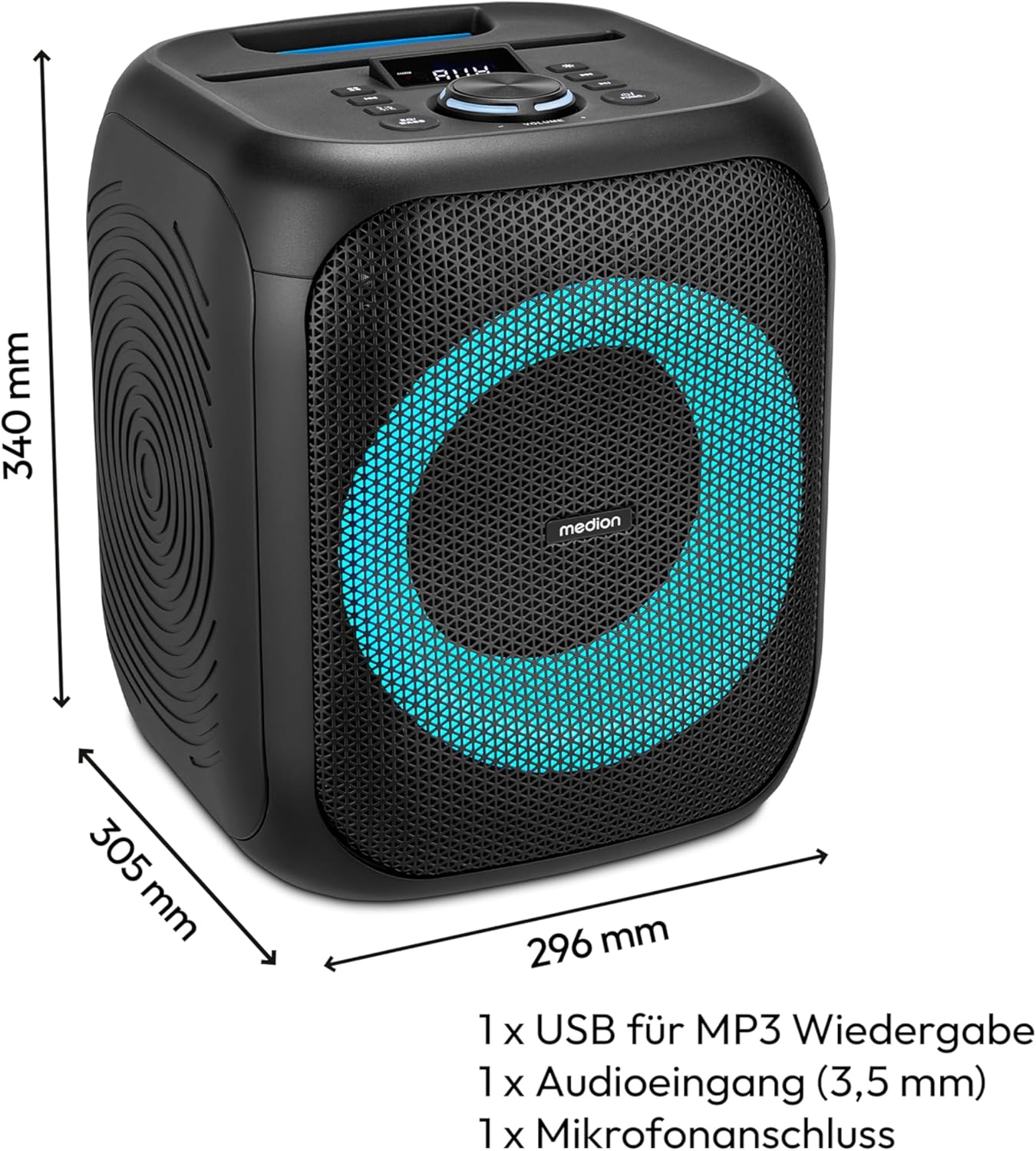 Partylautsprecher mit Bluetooth und Mikrofon
