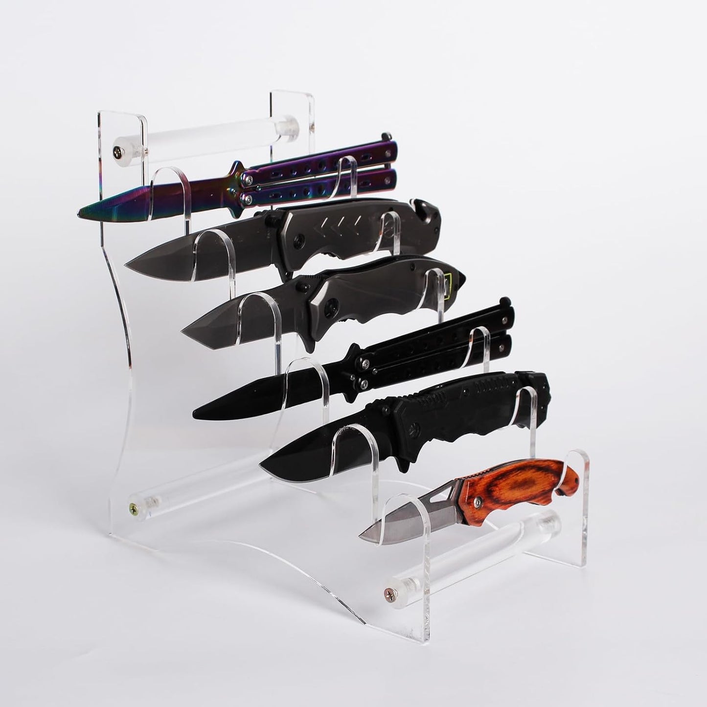 2 Stück Messerständer Display für 6 Messer, Transparent 2 Stück