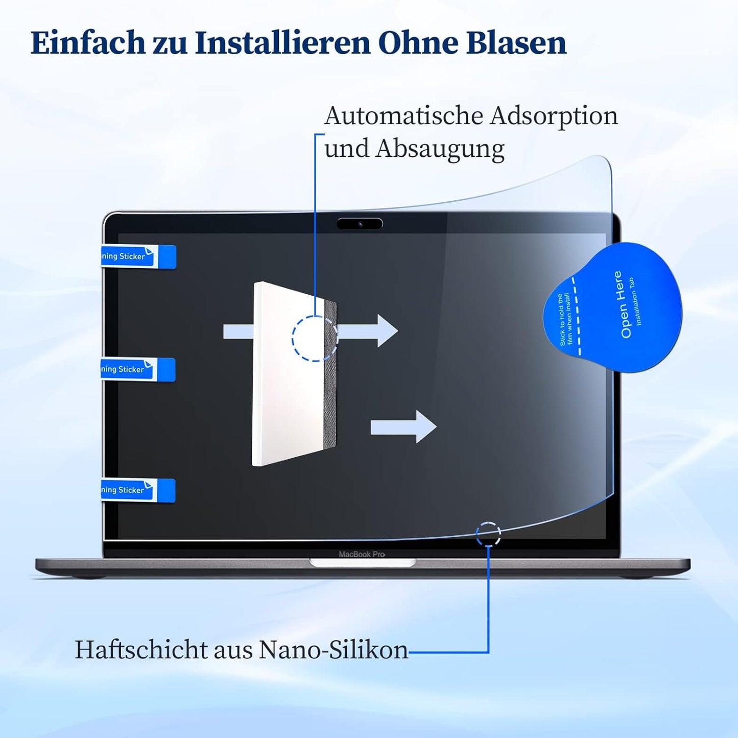 Displayschutzfolie für MacBook Air, Mac Air 13.6/13 Zoll(2022-2025)
