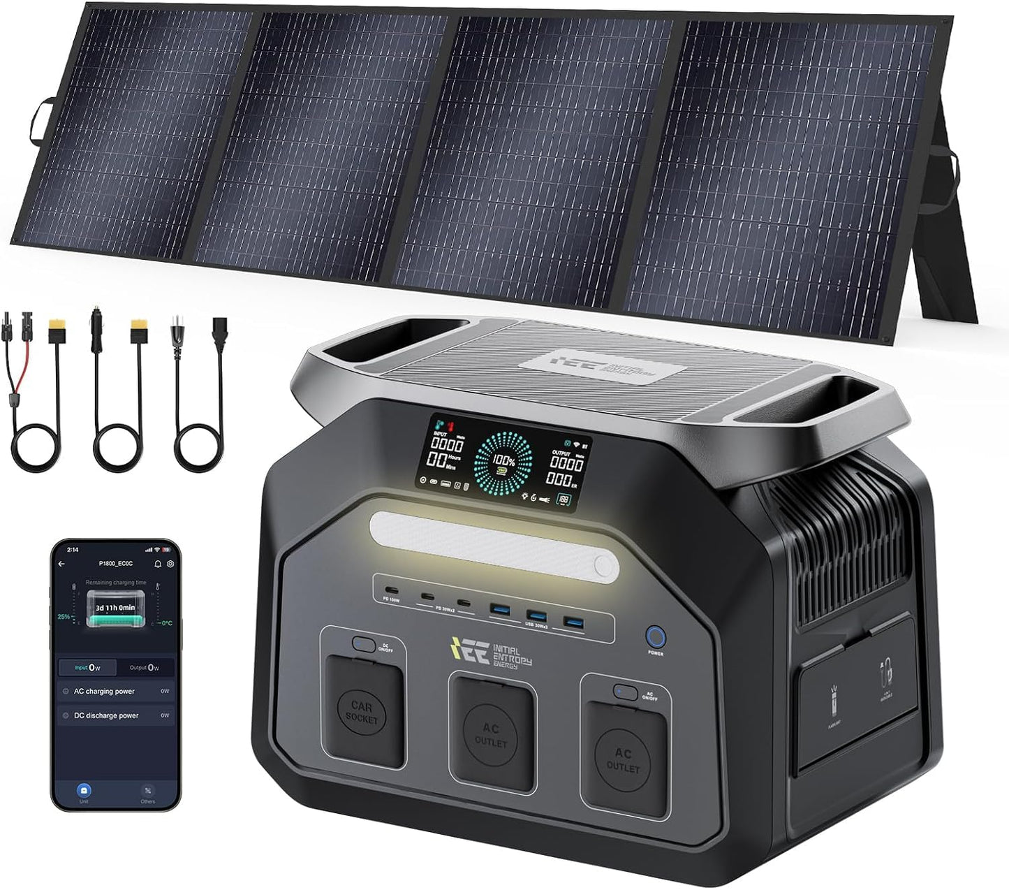 IEE P1800 Powerstation P1800 mit Solarpanel, P1800+200W