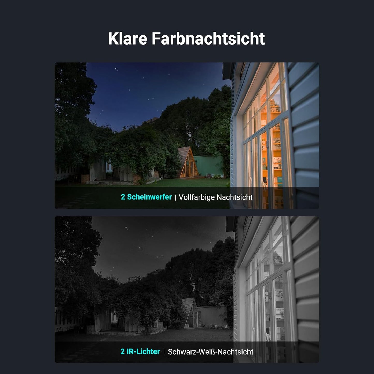 4K Kabellose Überwachungskamera mit Solarpanel, Akku Kamera