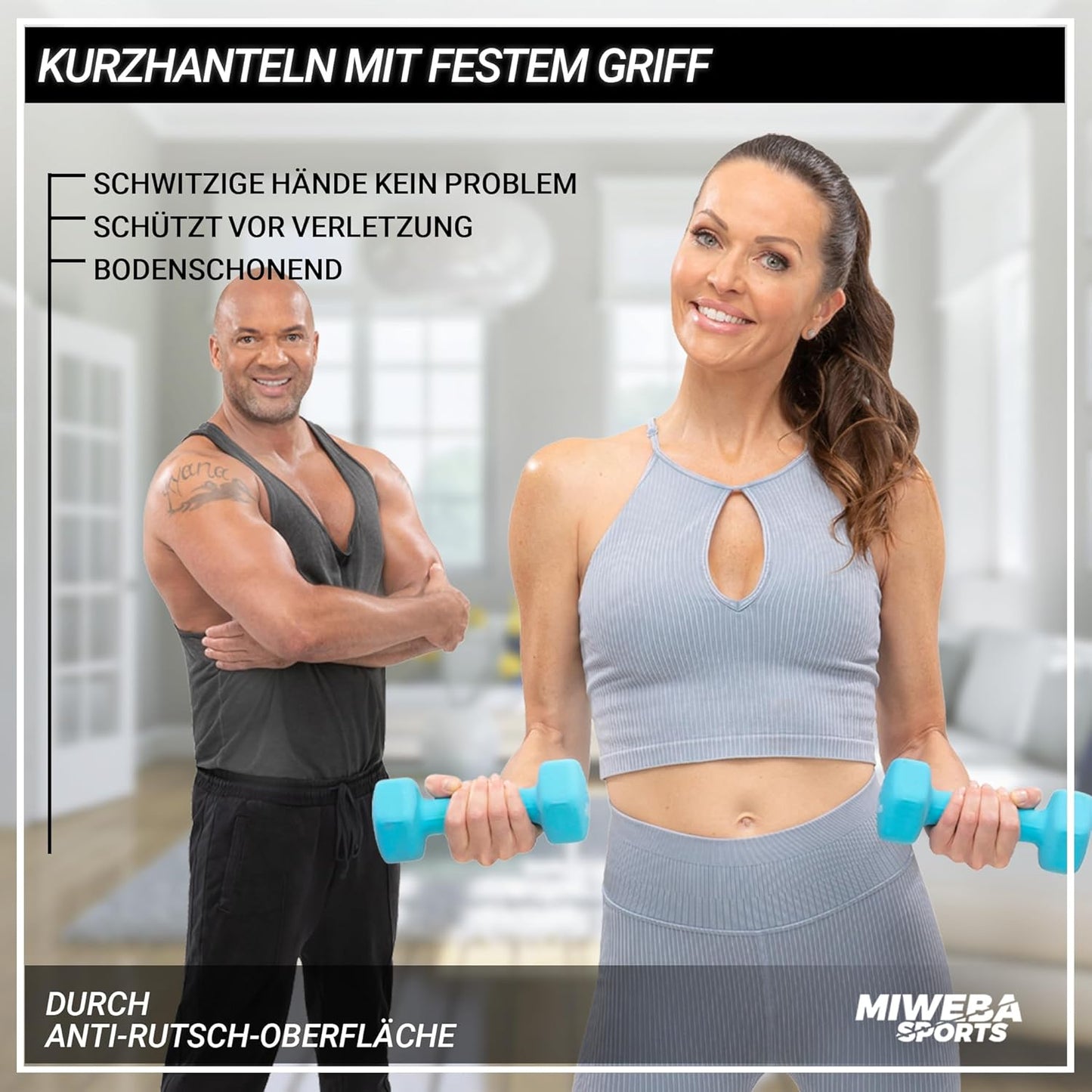 Hantelset, Grau 2X 8.0 kg