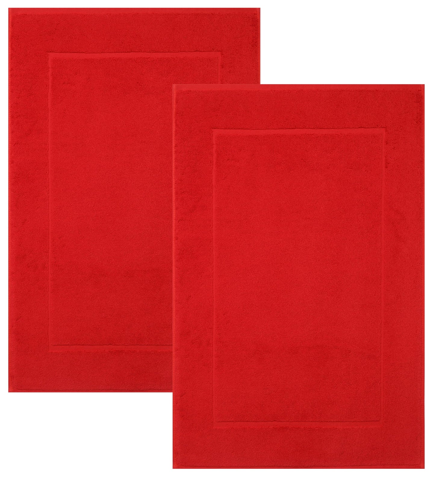 2er-Set Badematten, 50x70 cm, 2x Badvorleger Rot