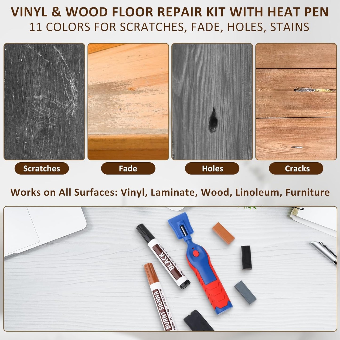 Laminat-Reparaturset mit Wärmestift, MKBXFLKIT-01