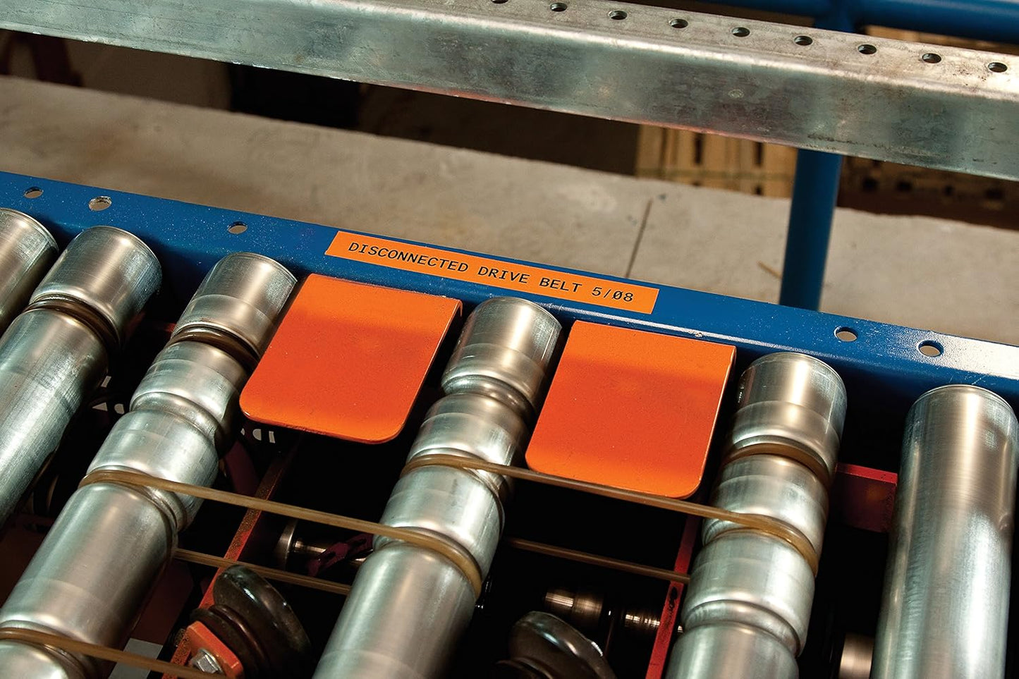 Vinyl-Etikettenband für Etikettendrucker, Etikett Vinyl - Schwarz auf Orange, 19.05 mm x 6.40 m Labor & Sicherheit und Anlage