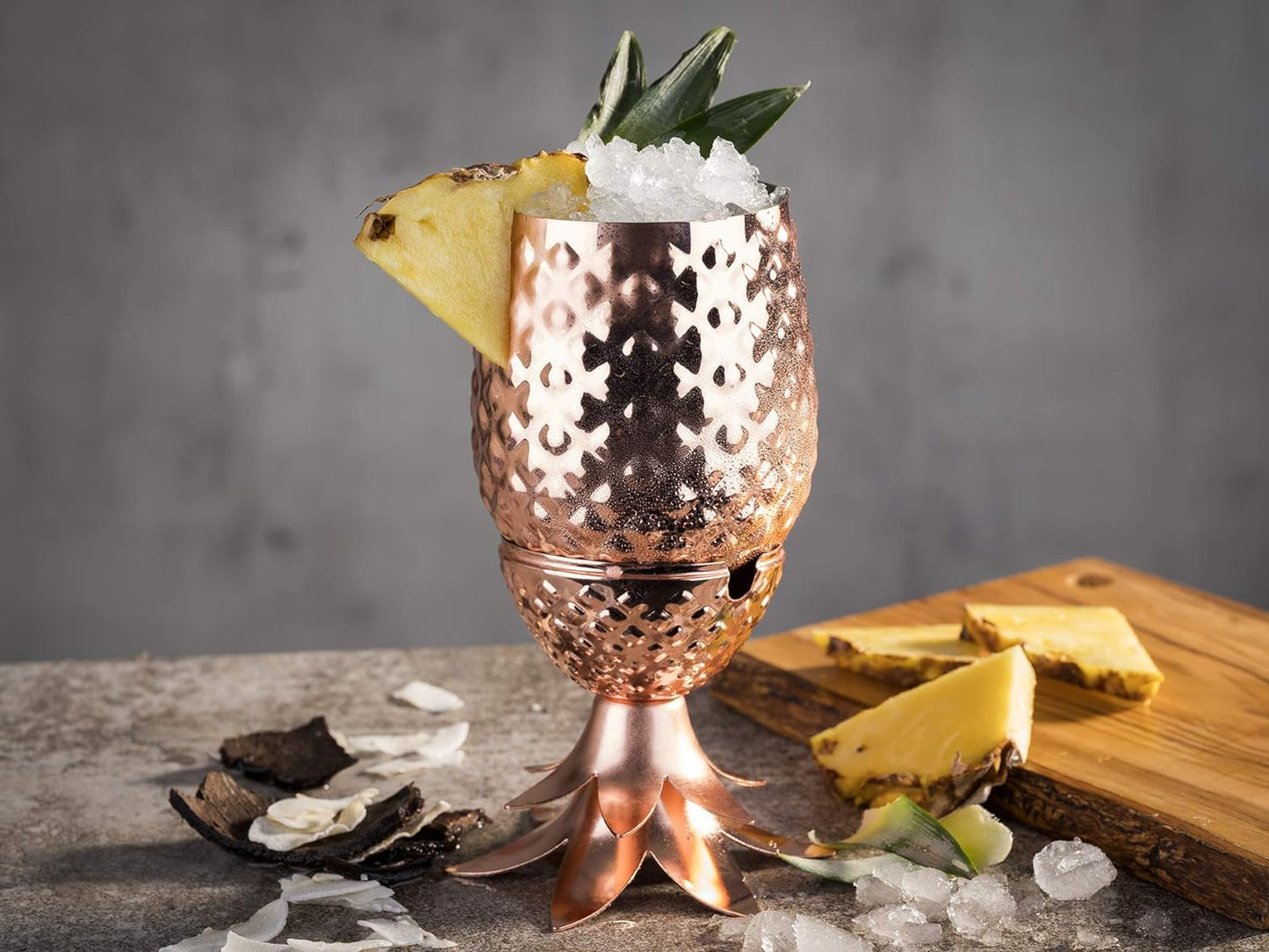 Ananas Cocktail Becher, Kupfer Poliert