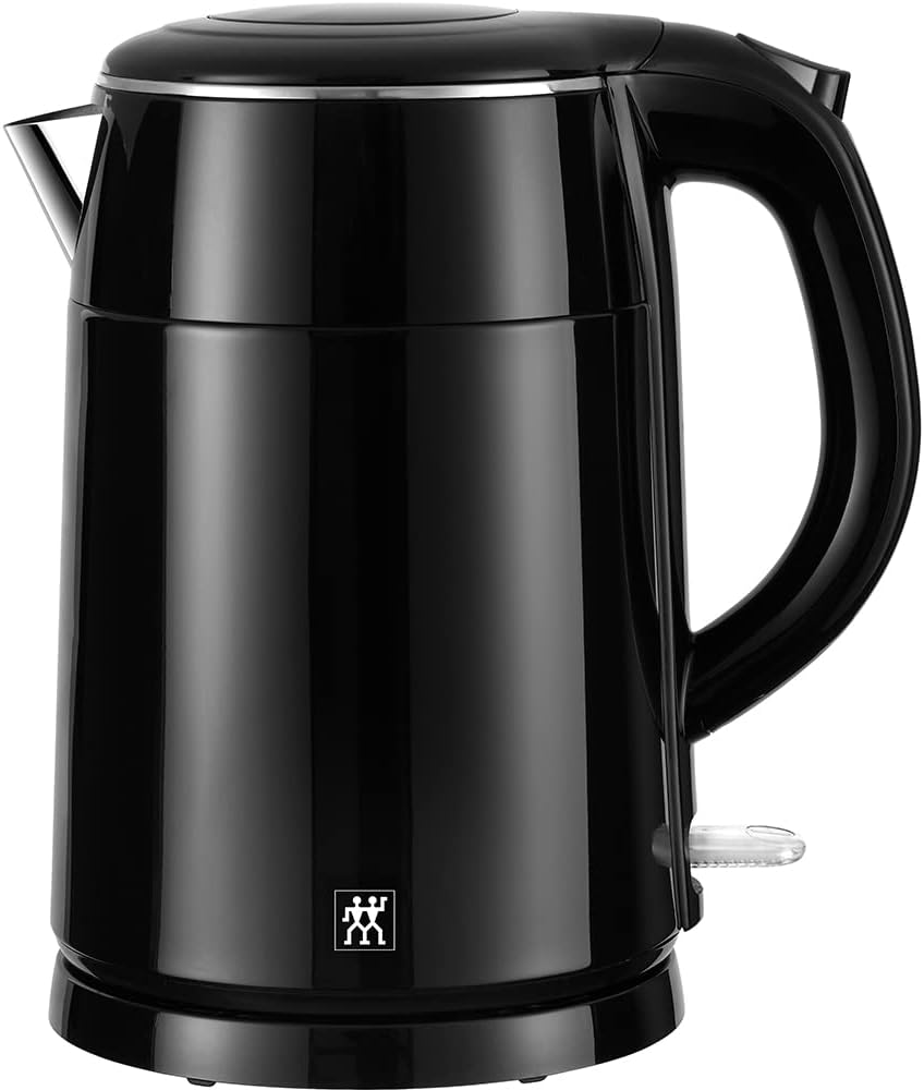 Wasserkocher mit herausnehmbarem Kalkfilter, Schwarz
