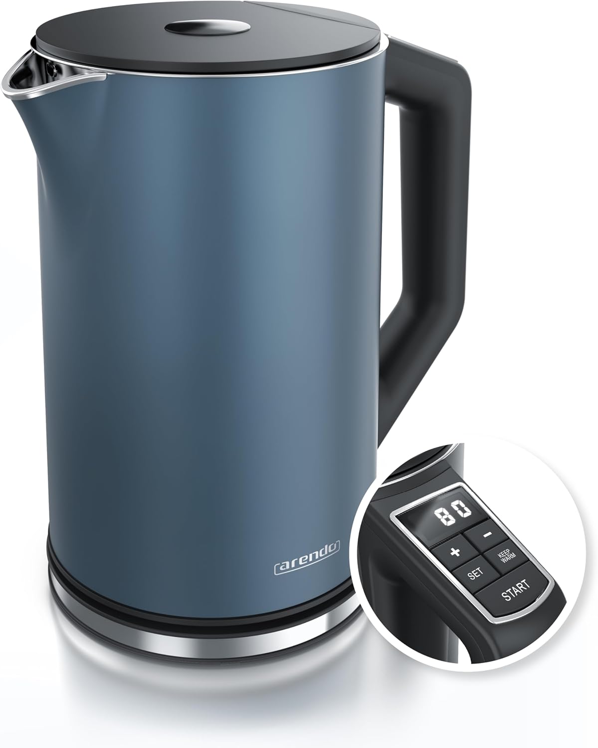 Edelstahl Wasserkocher mit Temperatureinstellung