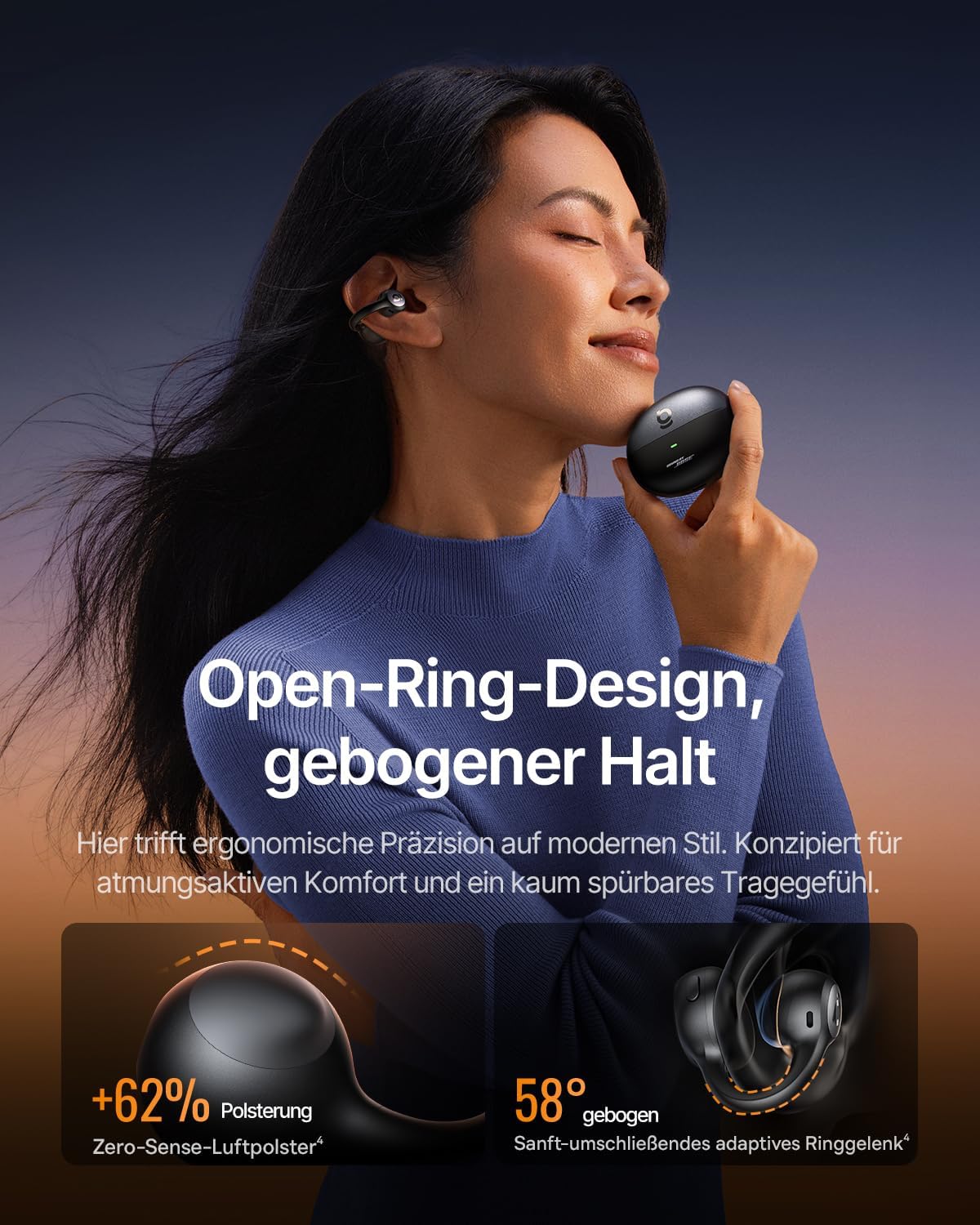 Inspire XC1 Open-ear Kopfhörer, Kosmisches Schwarz