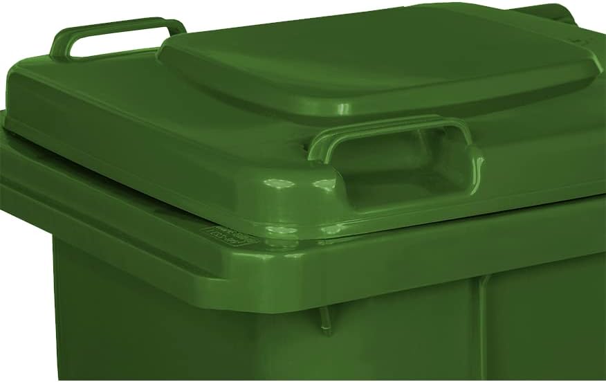 Mülltonne mit Vollgummi-Rädern, grün