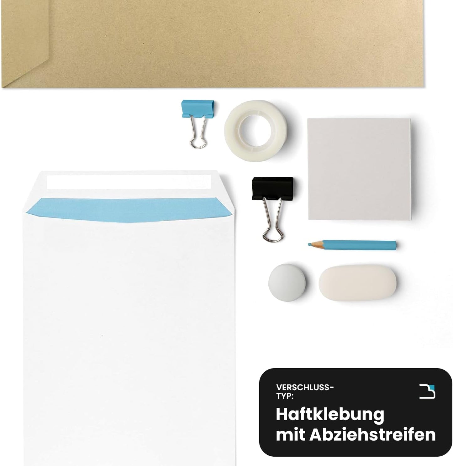 Versandtaschen DIN C4 & C5, 100 Stück, Braun (C4+C5) 100 Stück