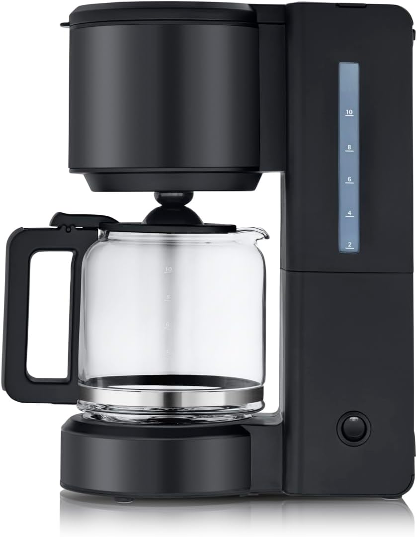 Stelio Filterkaffeemaschine, Stelio – 10 Tassen – Glaskanne – Schwarz matt