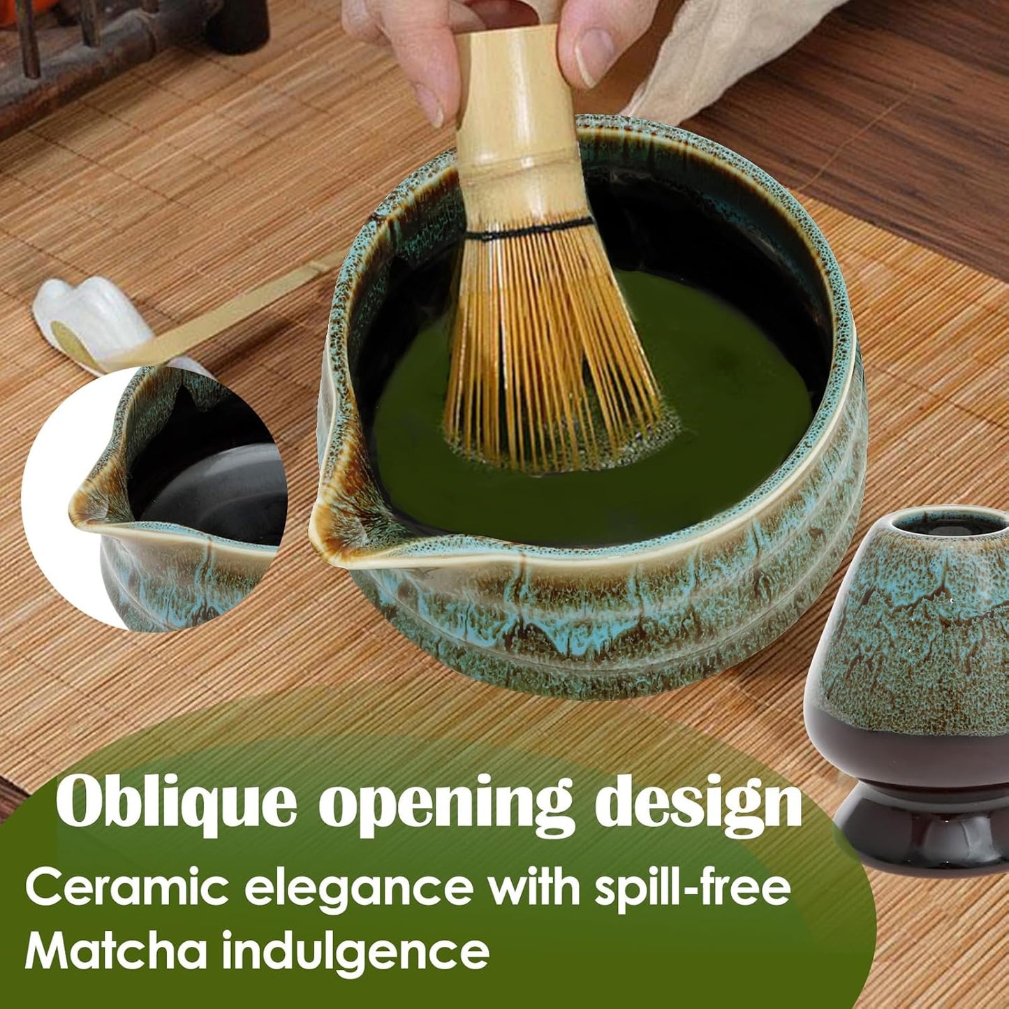 Matcha-Schüssel Keramik Starterset (2-teilig), Kiln Wird Blau