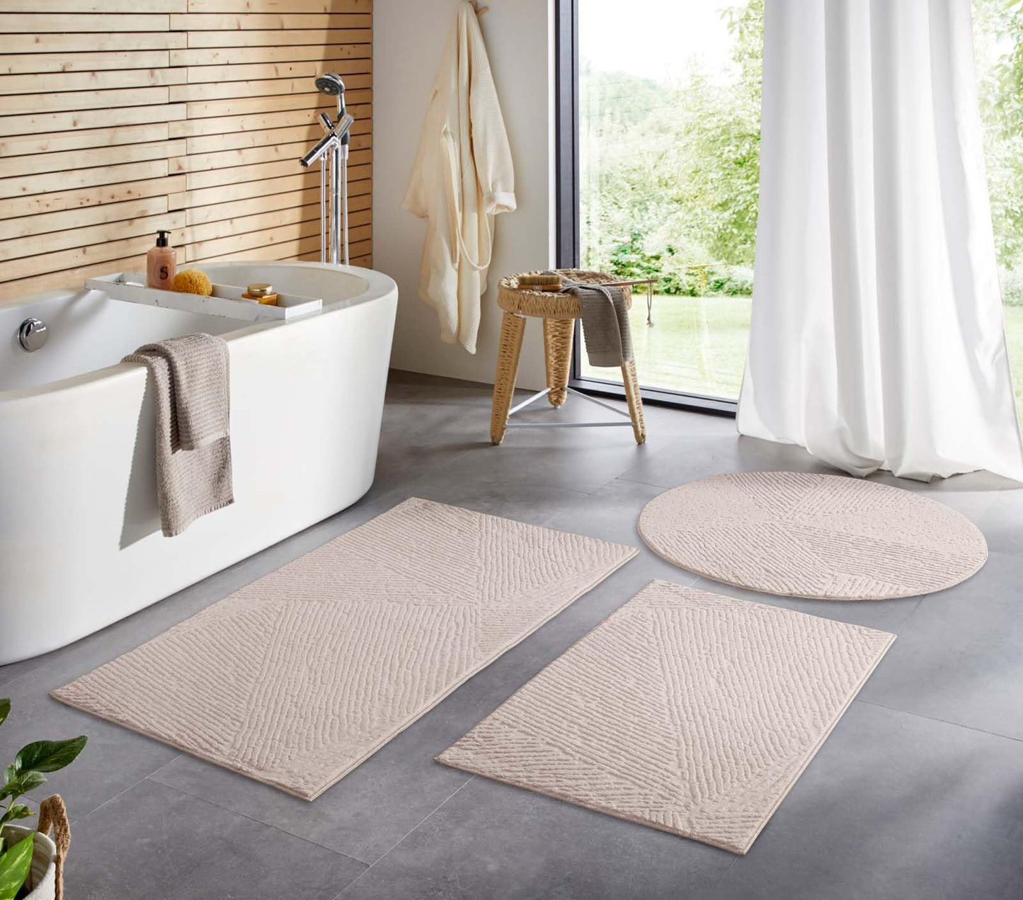 Waschbarer Badvorleger, 80x150 cm, Beige Fresco 80 x 150 cm (Rechteckig)