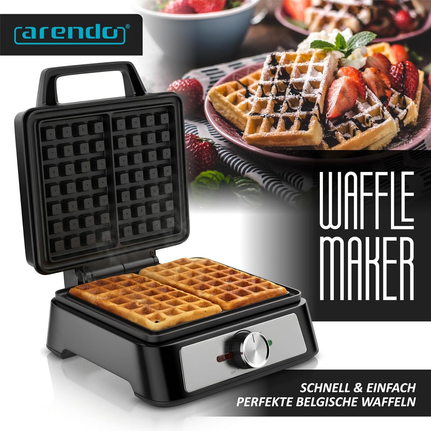 Doppel-Waffeleisen für belgische Waffeln