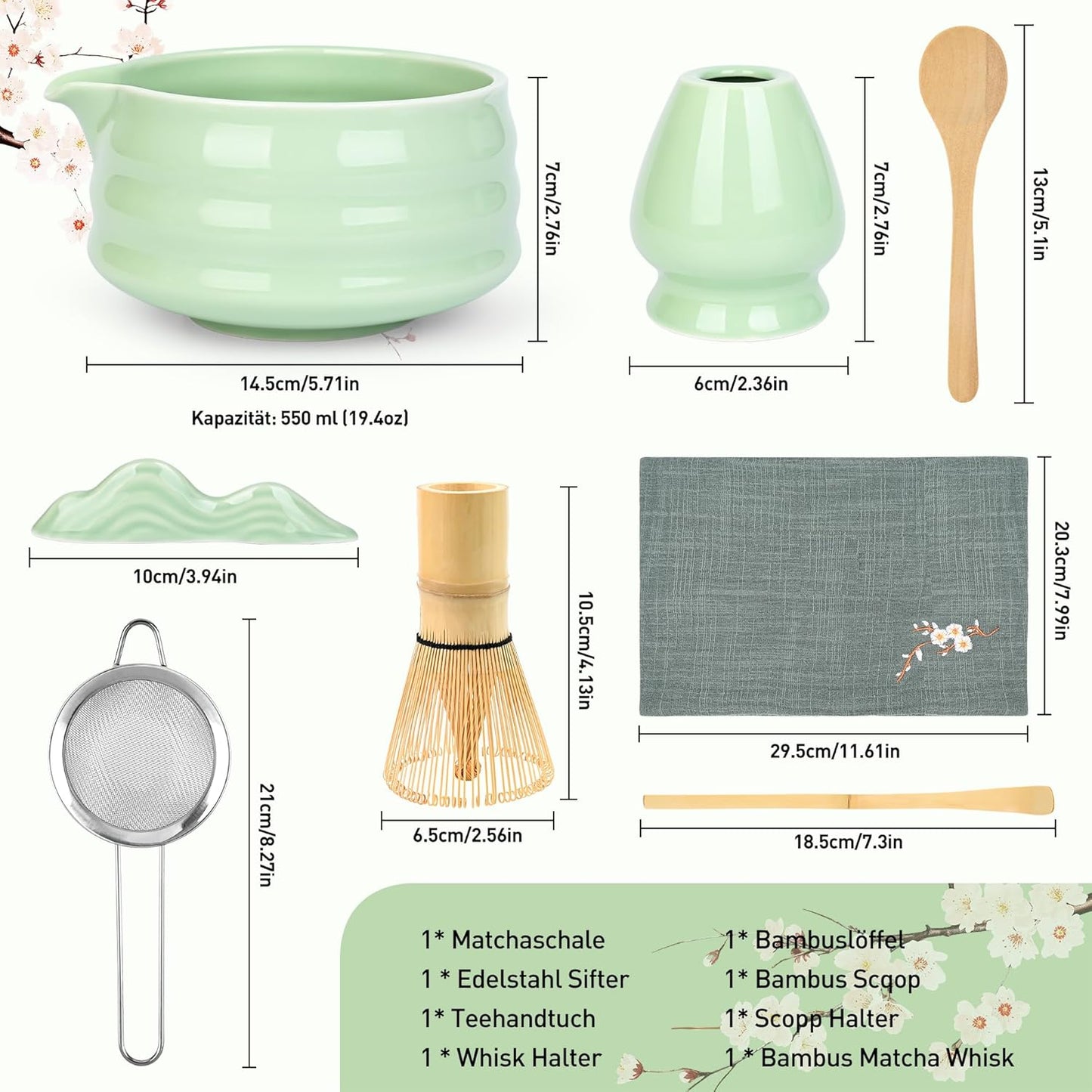 Matcha-Set für Teeliebhaber, Cyan