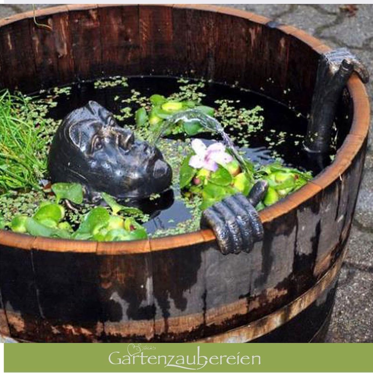Wasserspeier Gargoyle-Set mit Solarbrunnen (3-teilig)