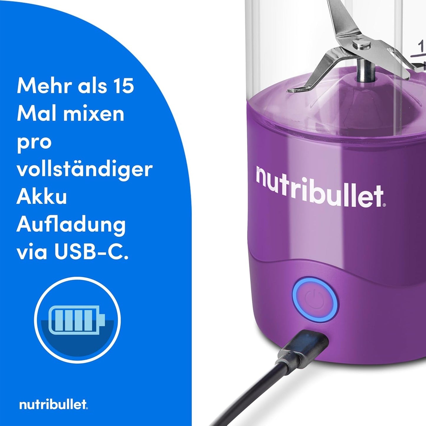 Tragbarer Smoothie-Mixer mit Becher, Lila