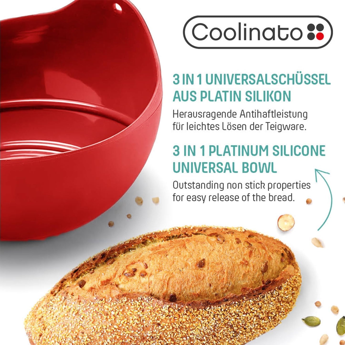 3-in-1 Silikon Universalschüssel, Rot