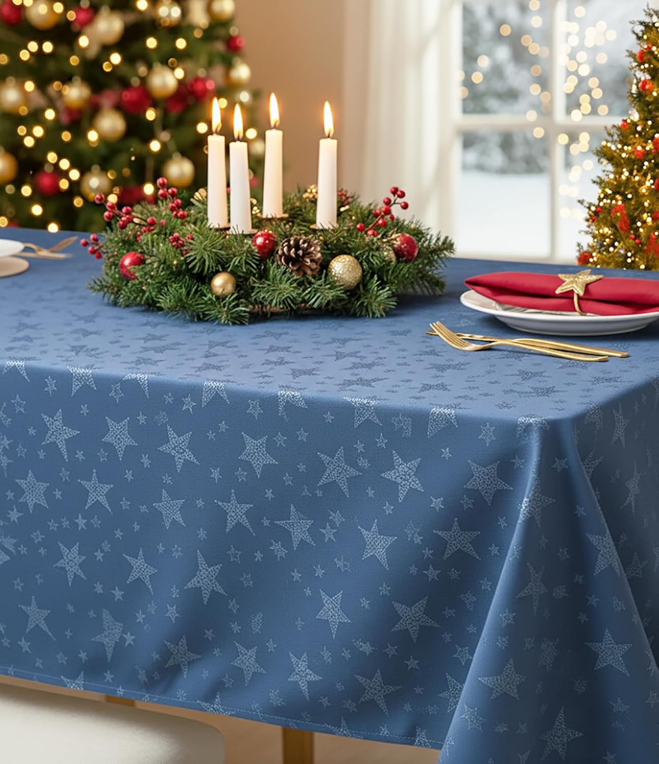Tischdecke Magic Stars, 250 x 150 cm (Rechteckig) Blau