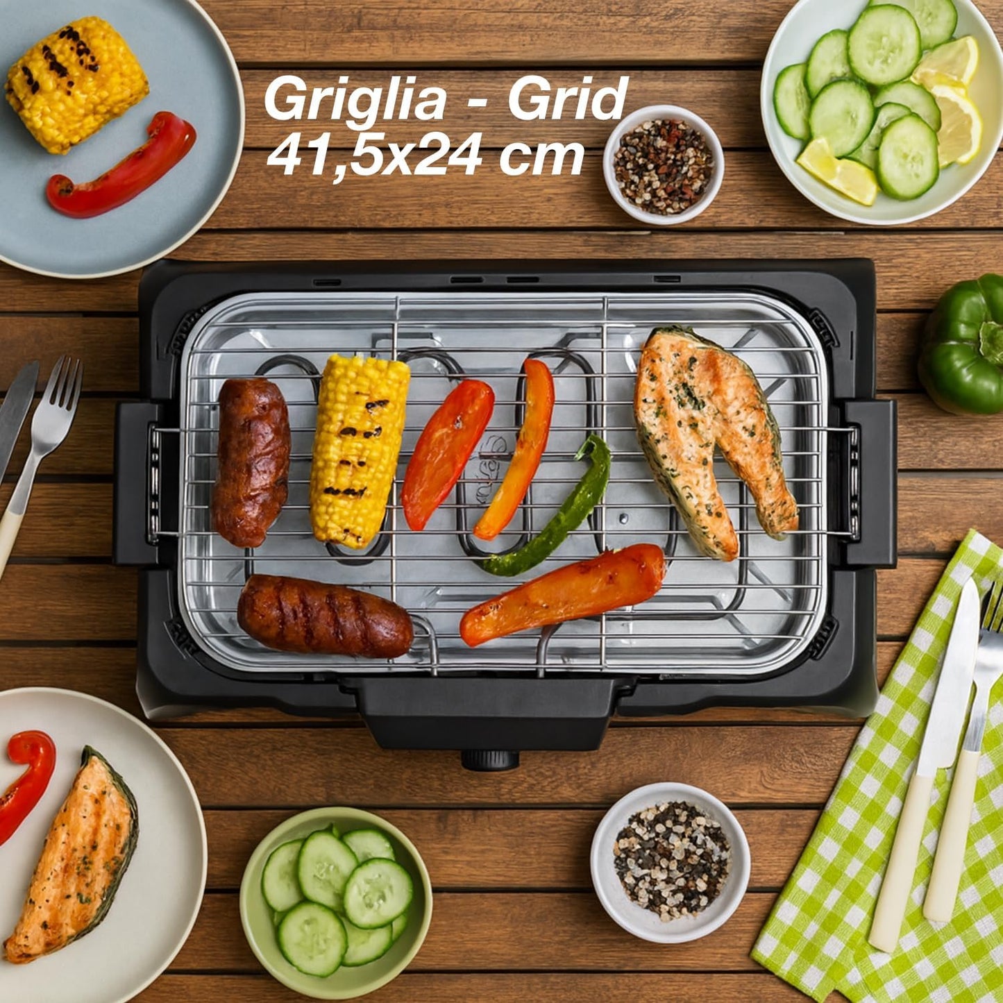Elektrogrill mit abnehmbarem Grillrost