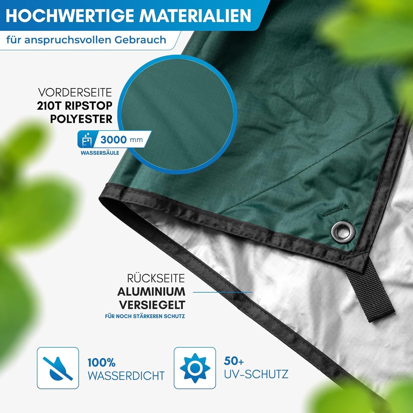 Wasserdichtes Tarp, Grün 300 x 400 cm
