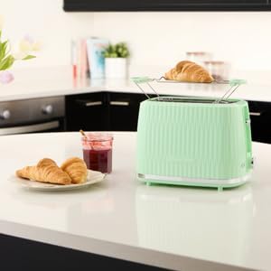 Eden Toaster für 2 Scheiben (mit Brötchenaufsatz), Pistazie