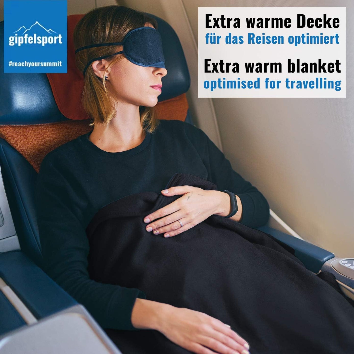 Decke mit Schlafsackfunktion, Schwarz