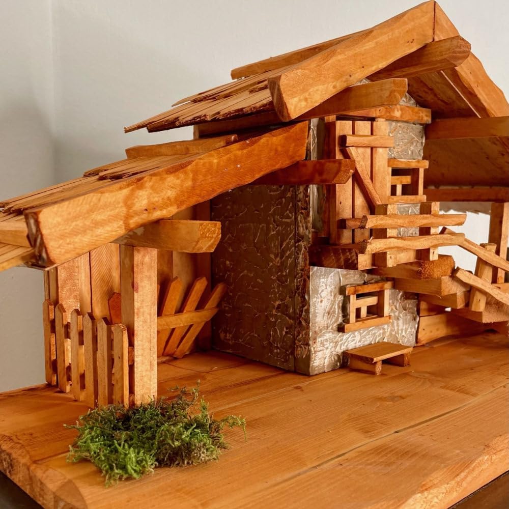 Tischkrippe aus Holz, Krippe 001