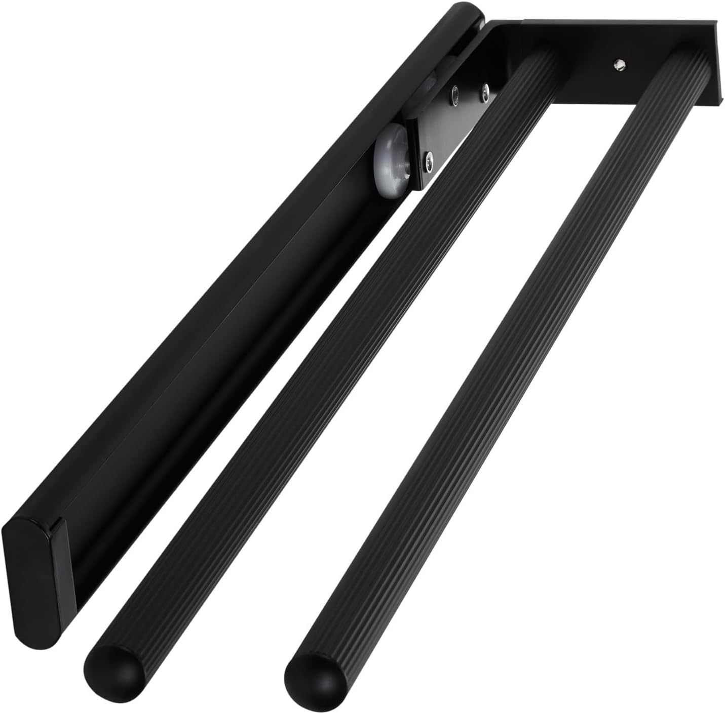 2-armiger Teleskop-Handtuchhalter Ted, ausziehbar, Schwarz Matt 2-armig 450 - 730 mm